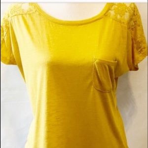 Paper Tee mustard yellow shirt